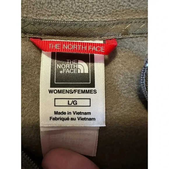 The North Face Quarter Zip Fleece Women's Size Large Olive Warm Hiking Active - Picture 3 of 6
